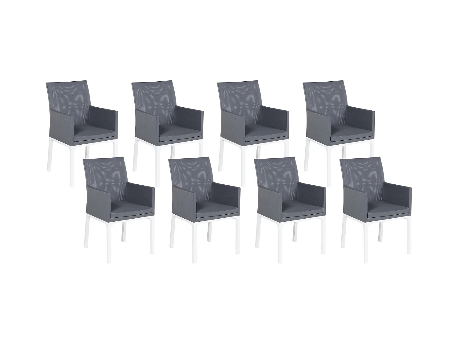 Lot de 8 chaises BACOLI Tissu Gris foncé