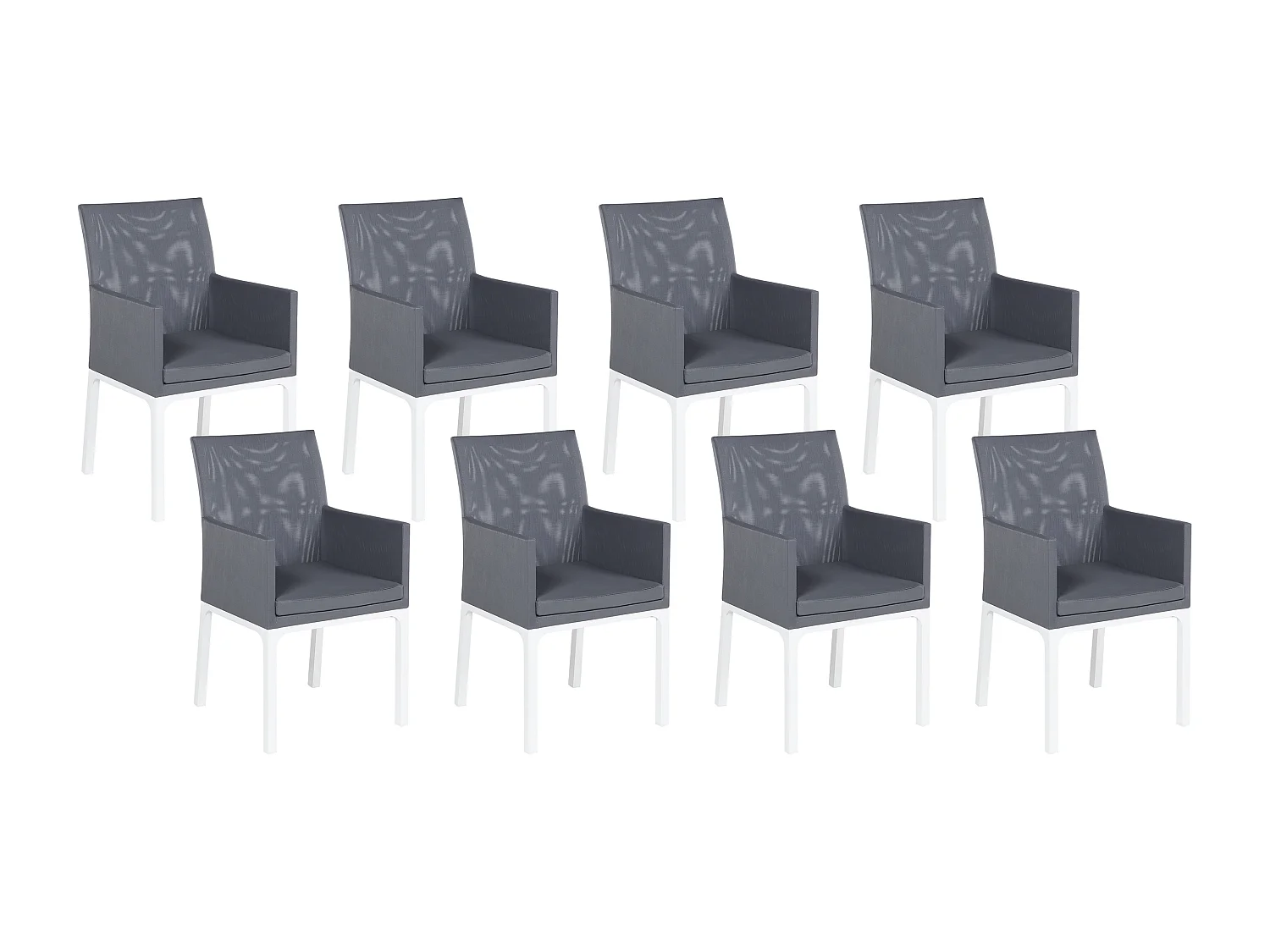 Lot de 8 chaises BACOLI Tissu Gris foncé