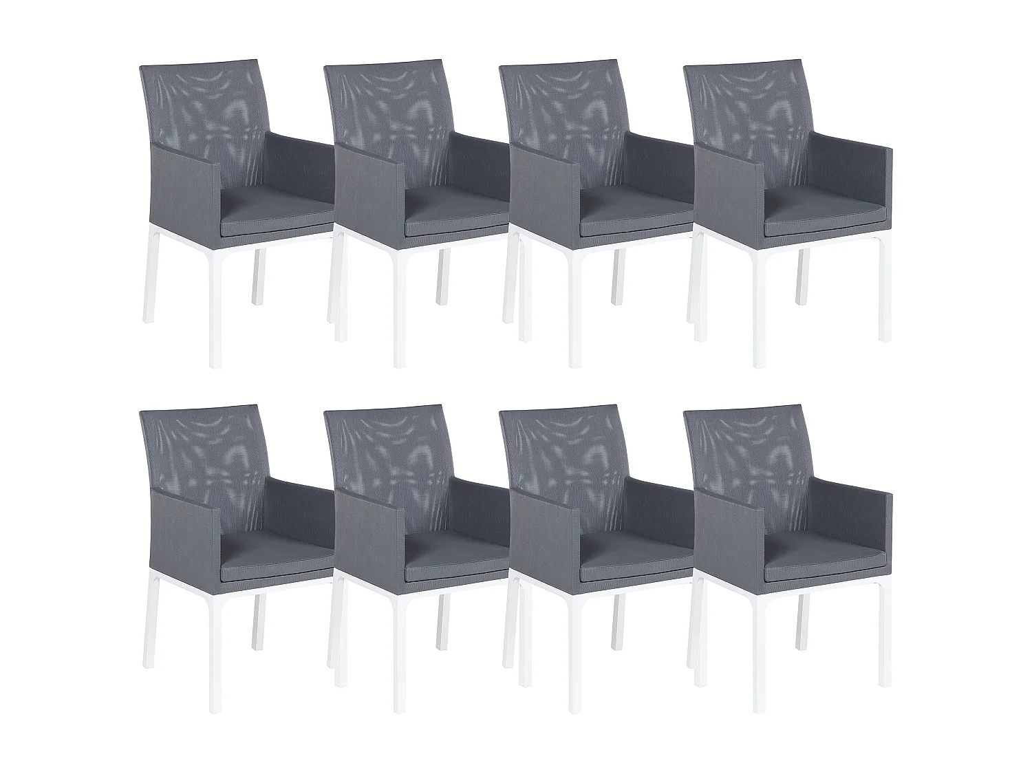 Conjunto de 8 cadeiras BACOLI Tecido Cinzento escuro