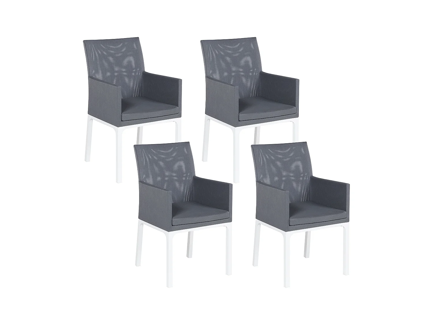 Lot de 4 chaises de jardin BACOLI Tissu Gris foncé