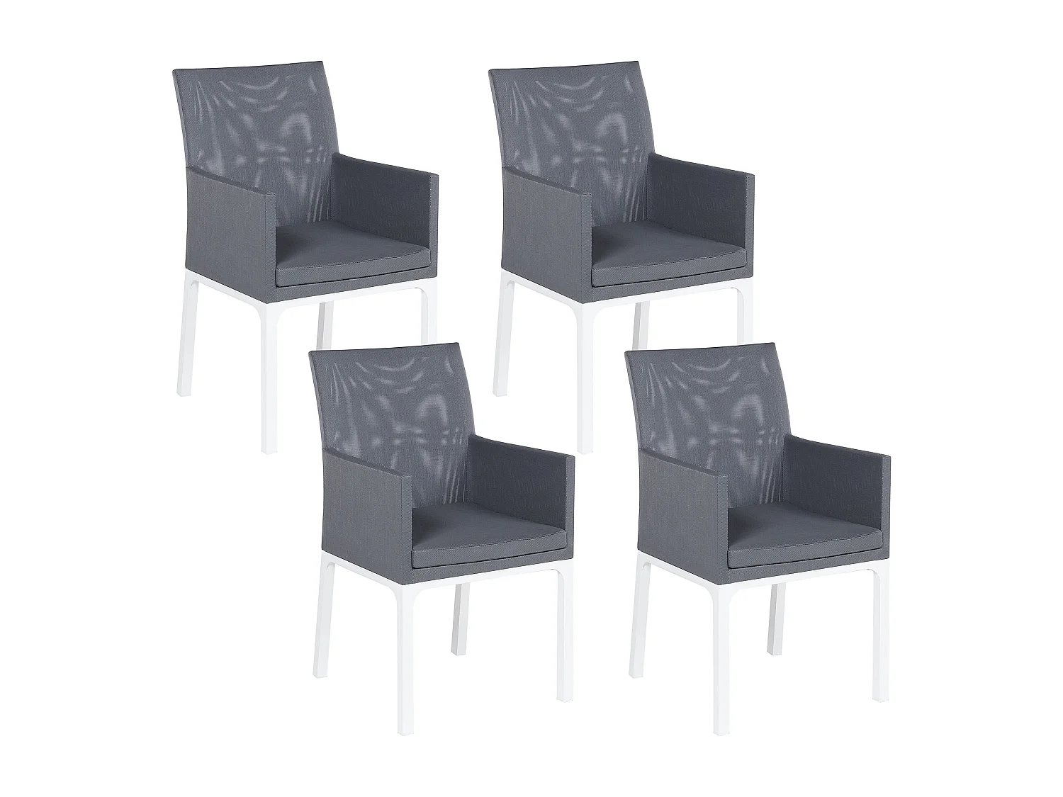Lot de 4 chaises de jardin BACOLI Tissu Gris foncé