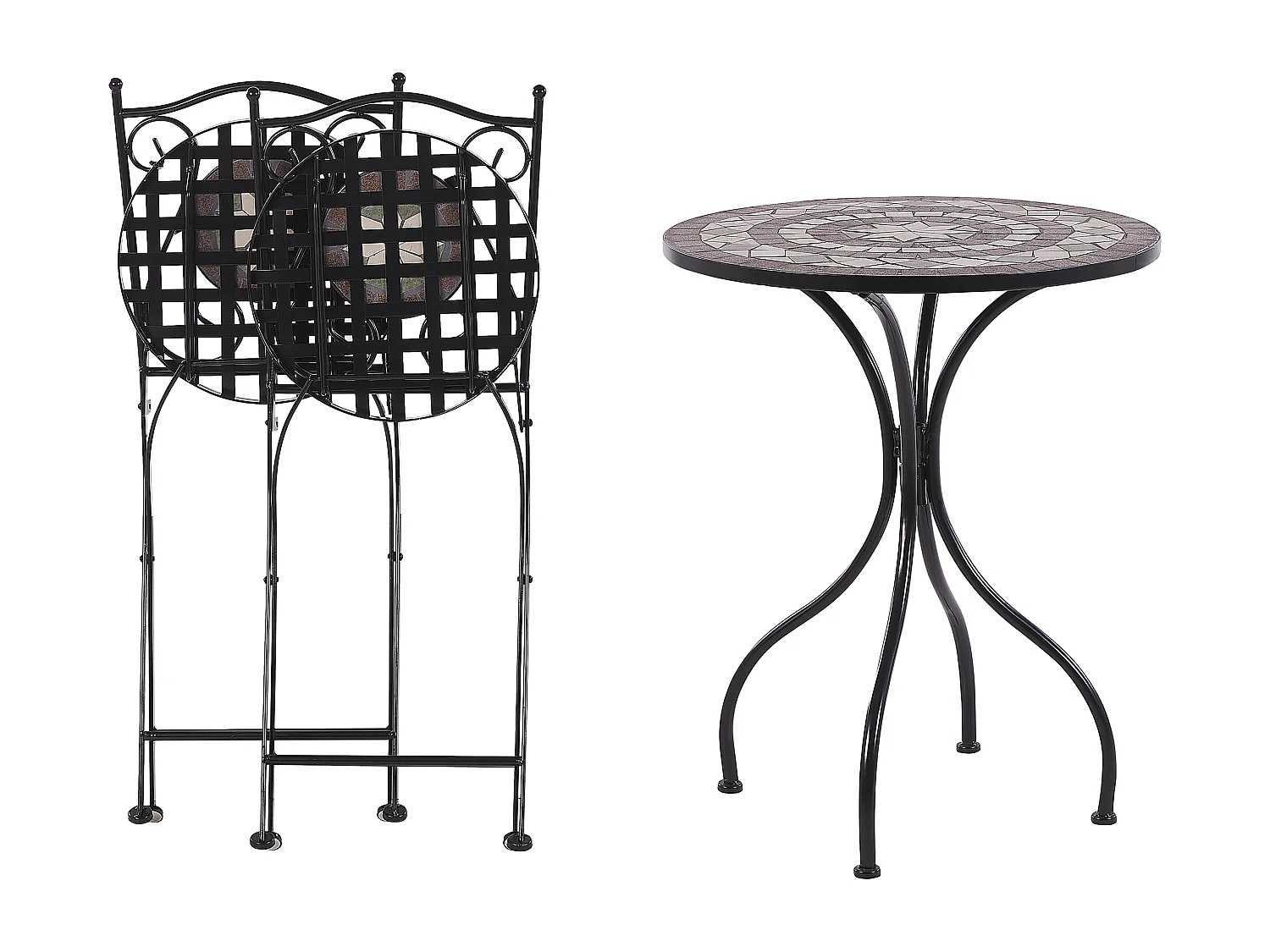 Set bistrot Pieghevole CARIATI Metallo Nero