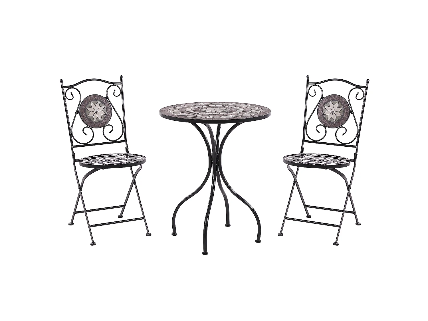 Bistro Set Folding CARIATI Metal Black