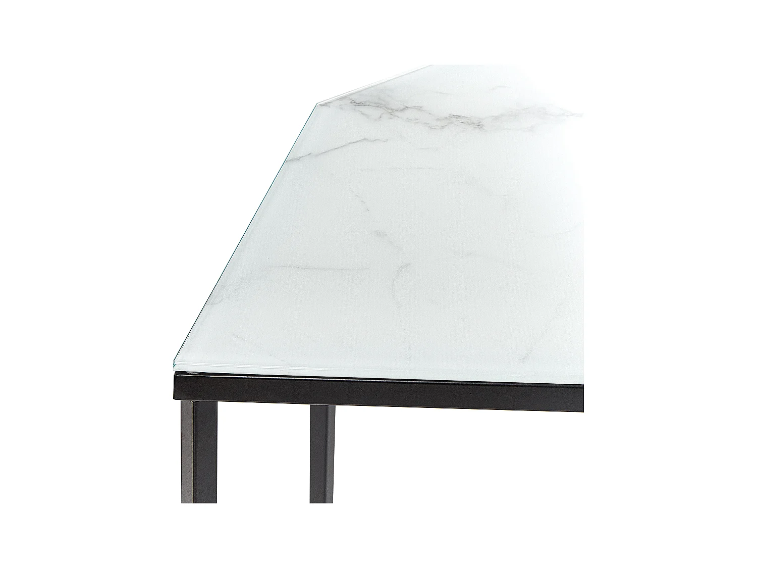 Consola PERRIN Vidrio templado Mármol blanco