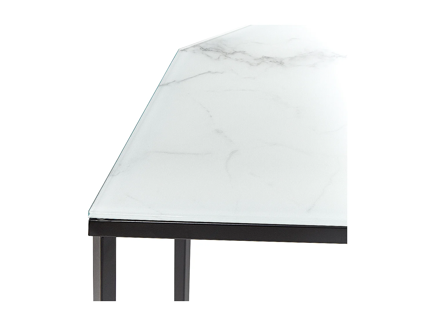 Tavolino consolle PERRIN Vetro temperato Marmo bianco
