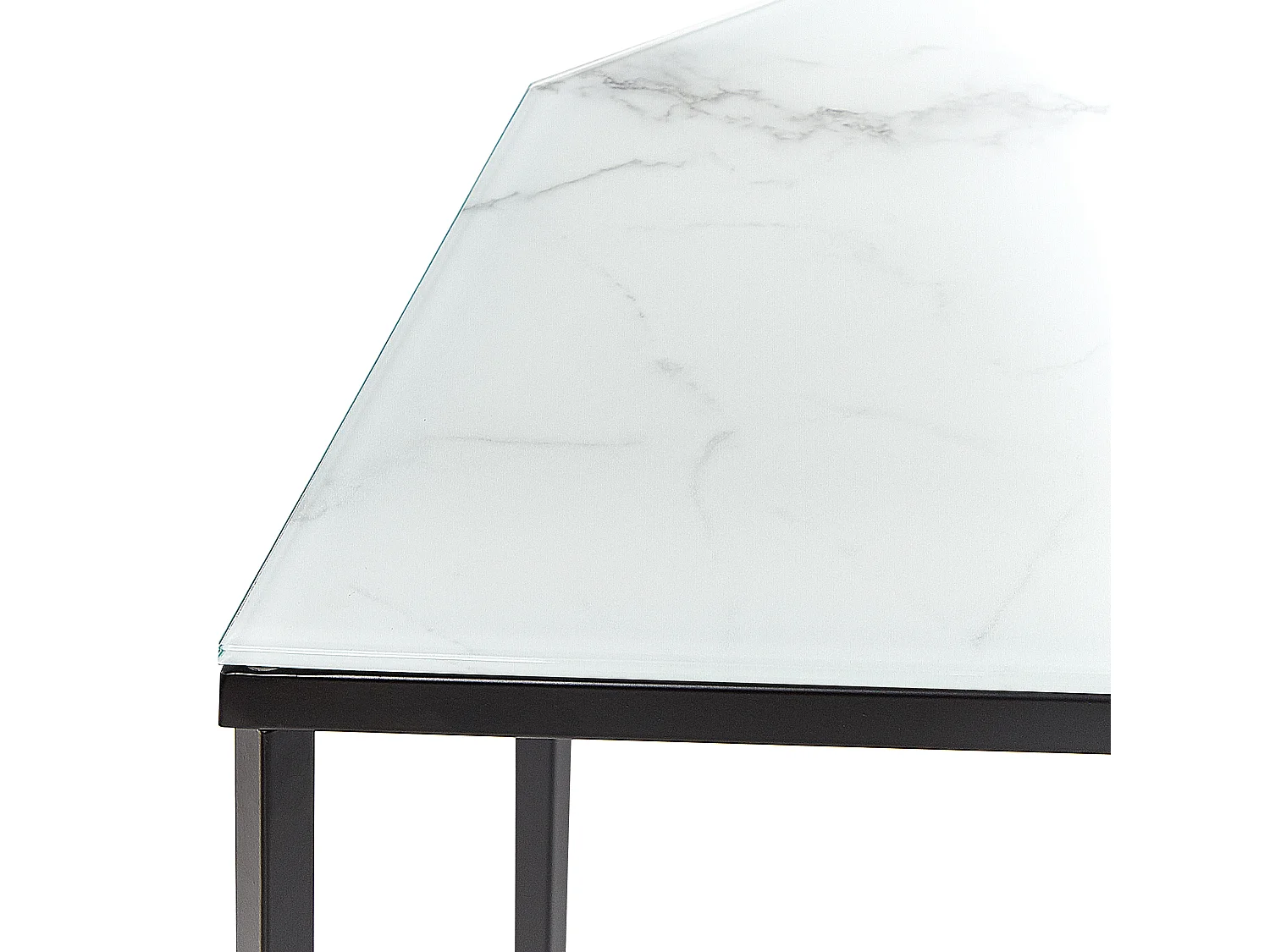 Console PERRIN Verre de sécurité Marbre blanc