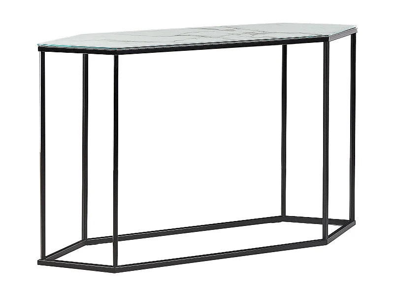 Consoletafel PERRIN Veiligheidsglas Wit marmer