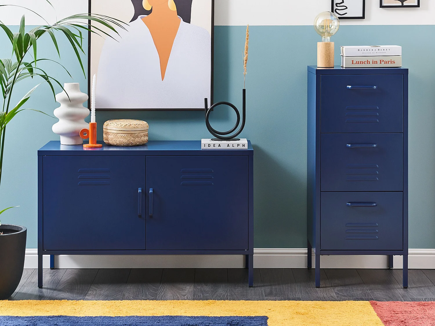 Meuble de rangement URIA Métal Bleu marine