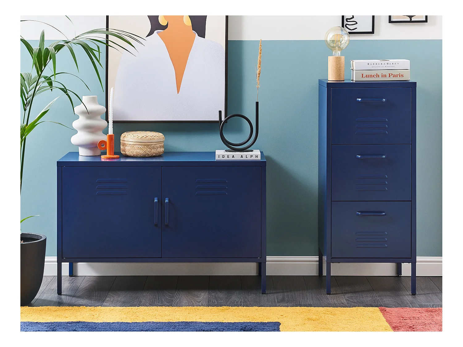 Büroschrank URIA Metall Marineblau