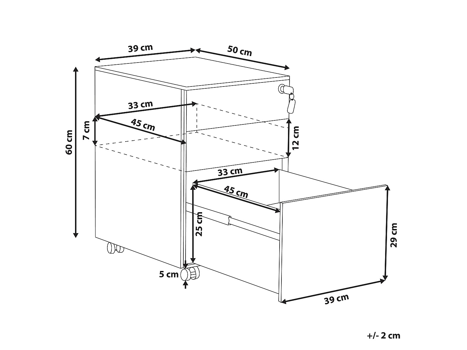 Kantoorkast CAMI Metaal Rood