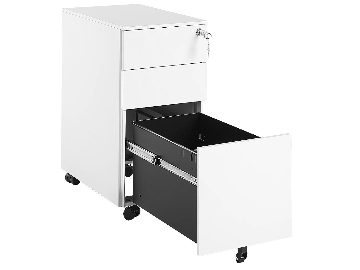 Mobiletto portaoggetti in metallo bianco con 3 cassetti BOLSENA