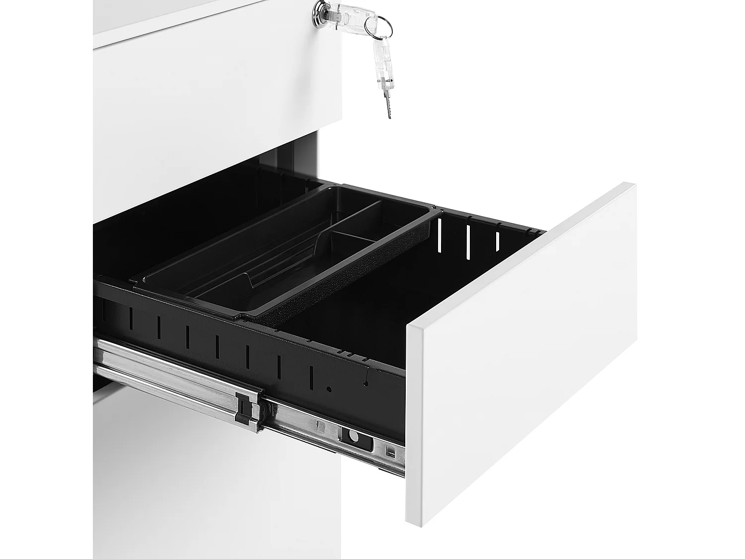 Mobiletto portaoggetti in metallo bianco con 3 cassetti BOLSENA