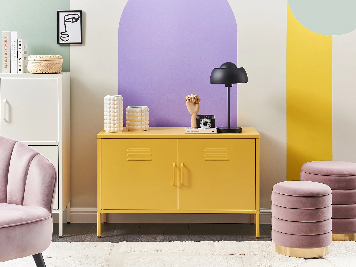 Meuble de rangement URIA Métal Jaune