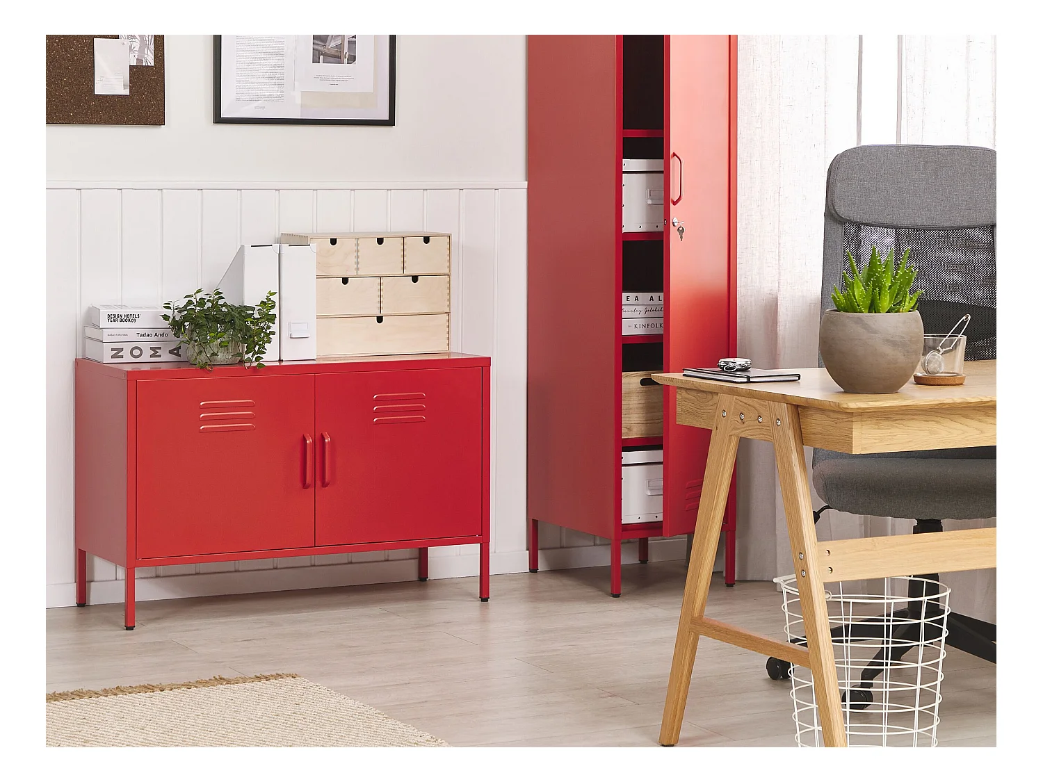 Szafka biurowa URIA Metal Czerwony