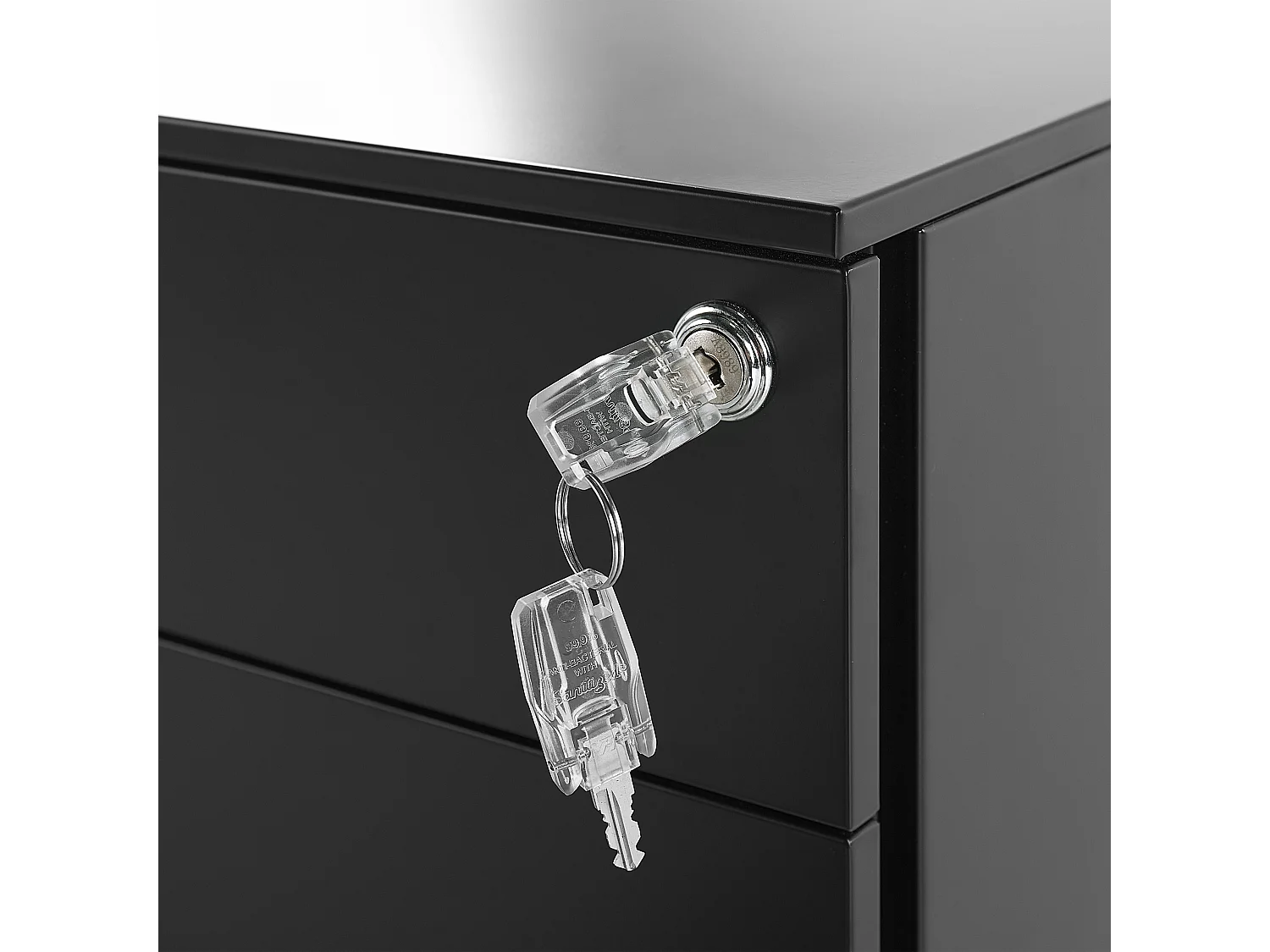 Aktenschrank aus hochwertigem Metall 3 Schubladen schwarz Bolsena