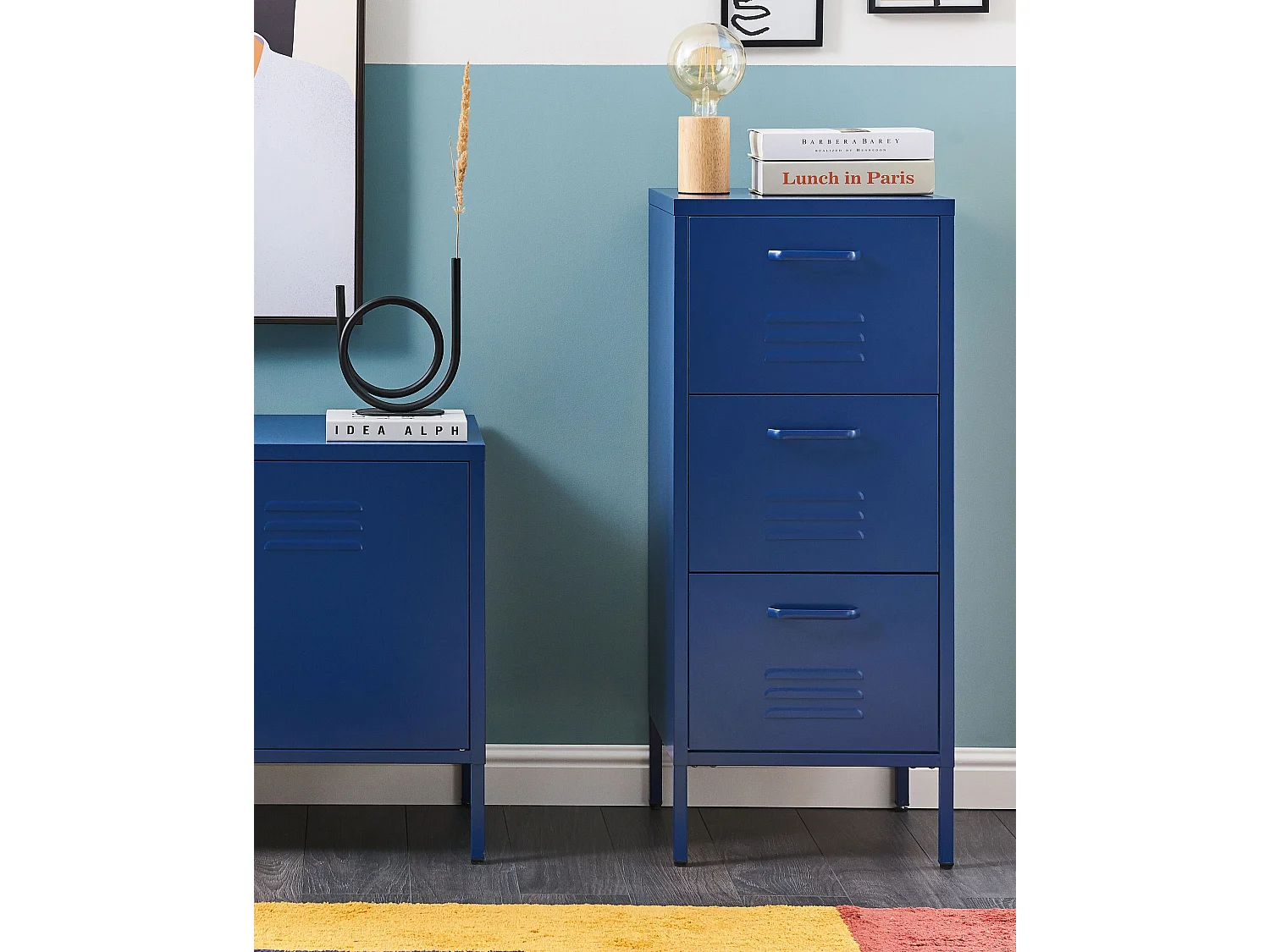 Meuble de rangement WOSTOK Métal Bleu marine