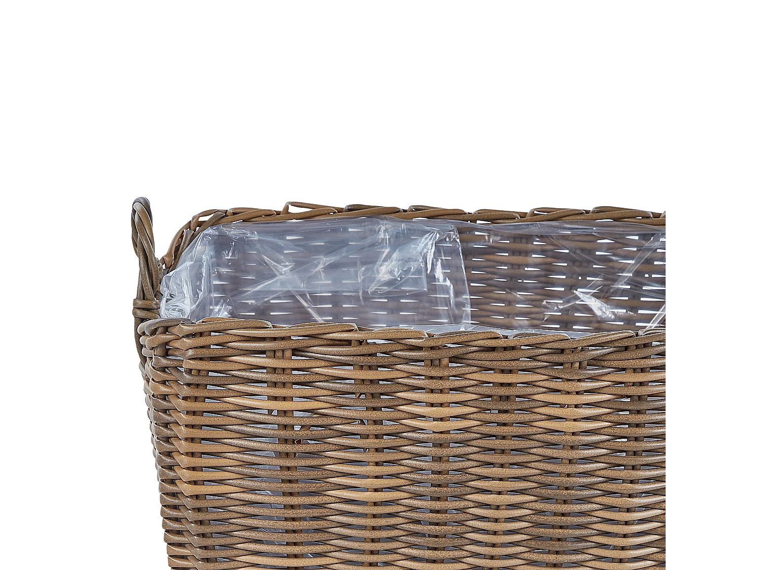 Zestaw 2 doniczek ORMOS Technorattan 53/59 cm Brązowy