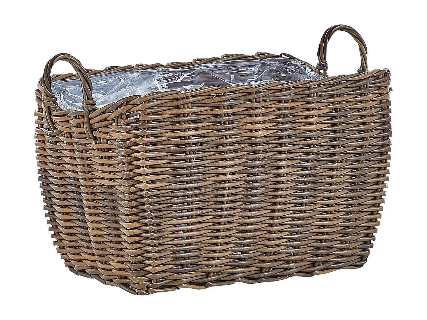 Set di 2 vasi per piante ORMOS Rattan sintetico 53/59 cm Marrone