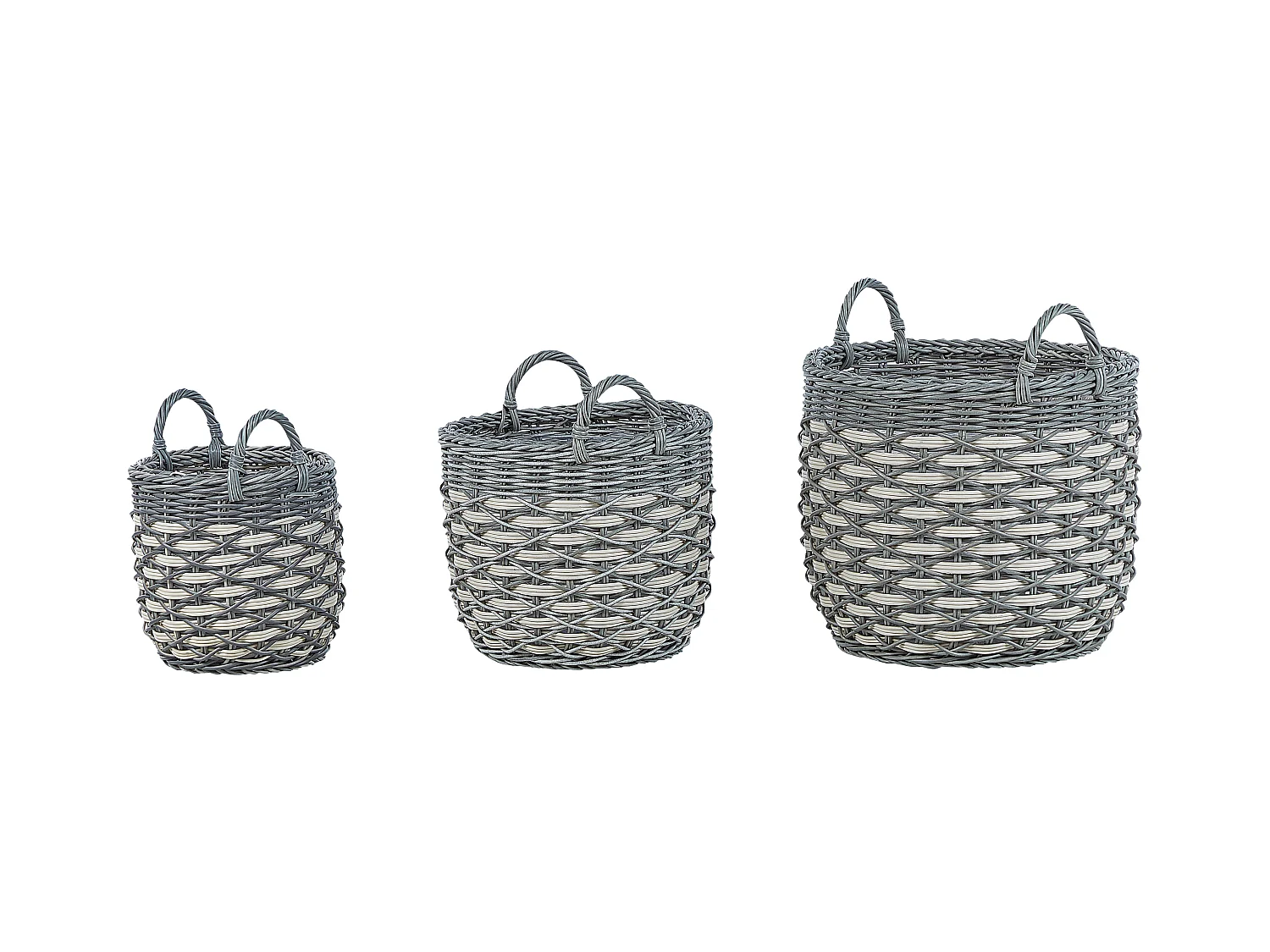 Lot de 3 pots de fleurs GEFIRA 31/39/49 cm Gris