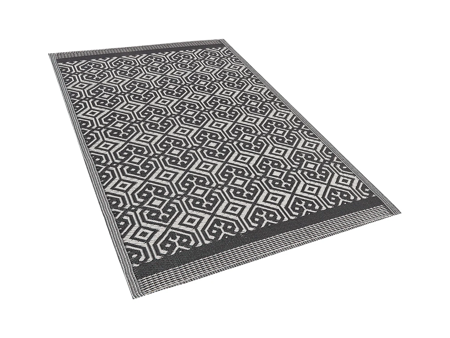 Tapis extérieur noir à motif géométrique 120 x 180 cm BARMER
