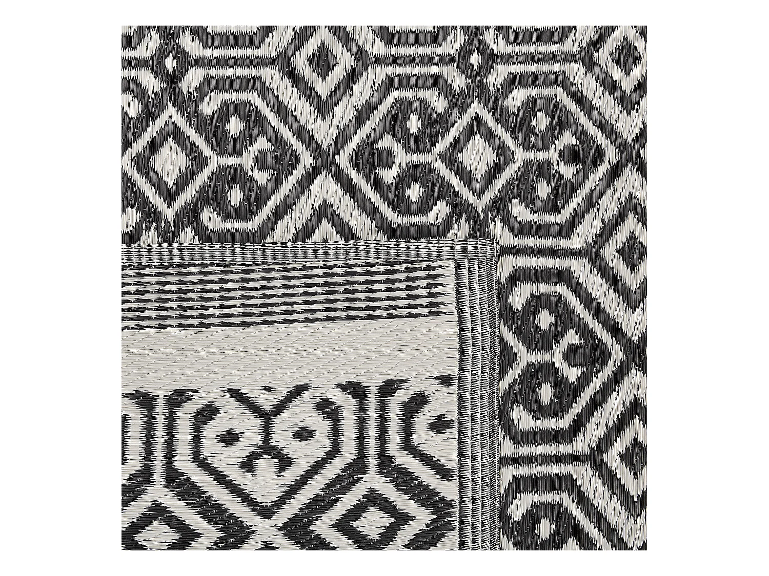 Tapis extérieur noir à motif géométrique 120 x 180 cm BARMER