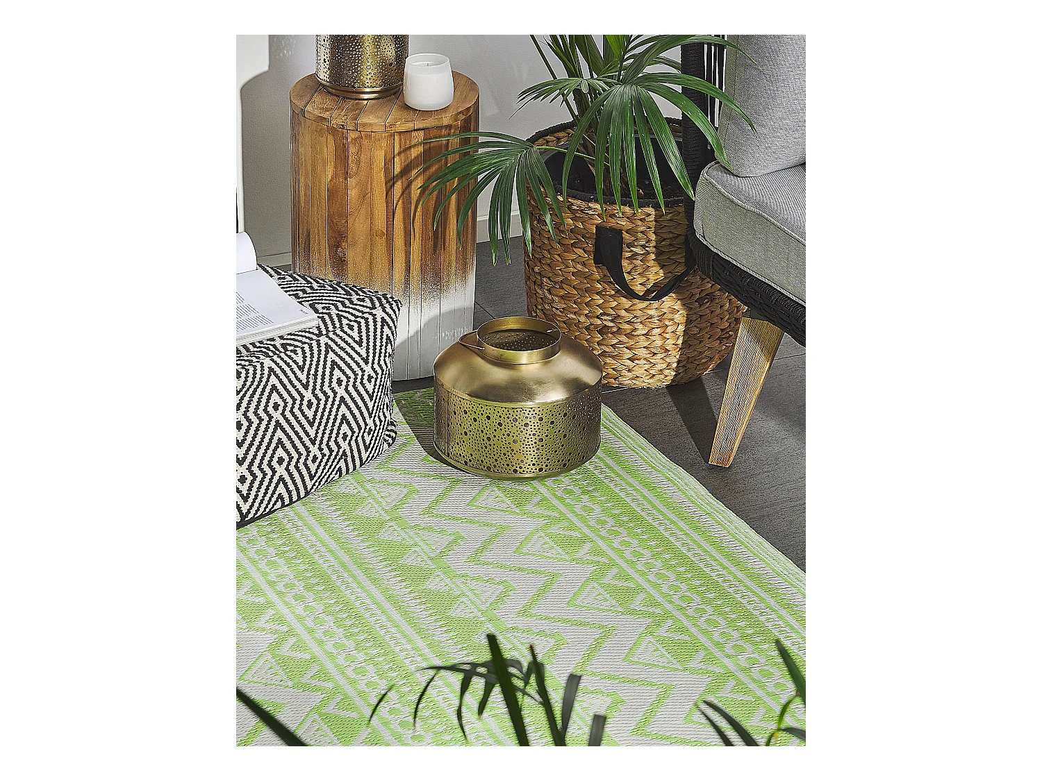 Alfombra de exterior NAGPUR 120 x 180 cm Verde claro