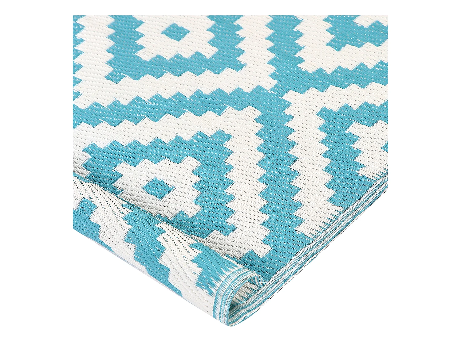 Rechteckiger Outdoor-Teppich mit geometrischem Muster in Blau 120x180 cm Hapur