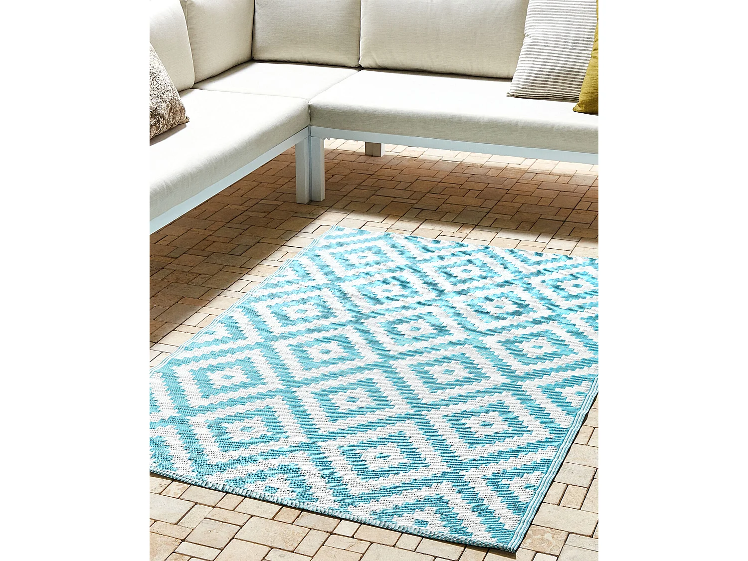 Tapete de exterior HAPUR 120 x 180 cm Azul