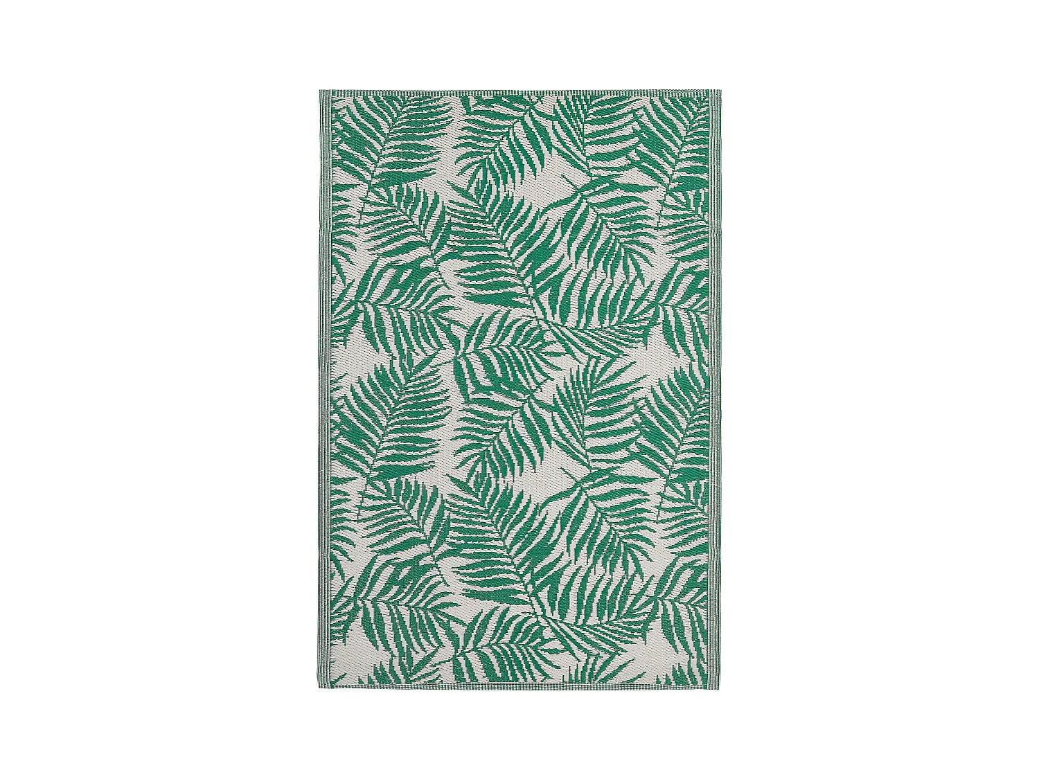 Tapis extérieur vert émeraude au motif feuilles de palmier 120 x 180 cm KOTA