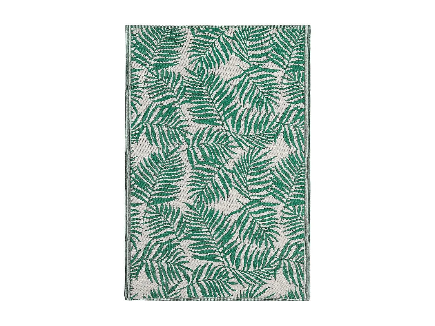 Tapis extérieur vert émeraude au motif feuilles de palmier 120 x 180 cm KOTA