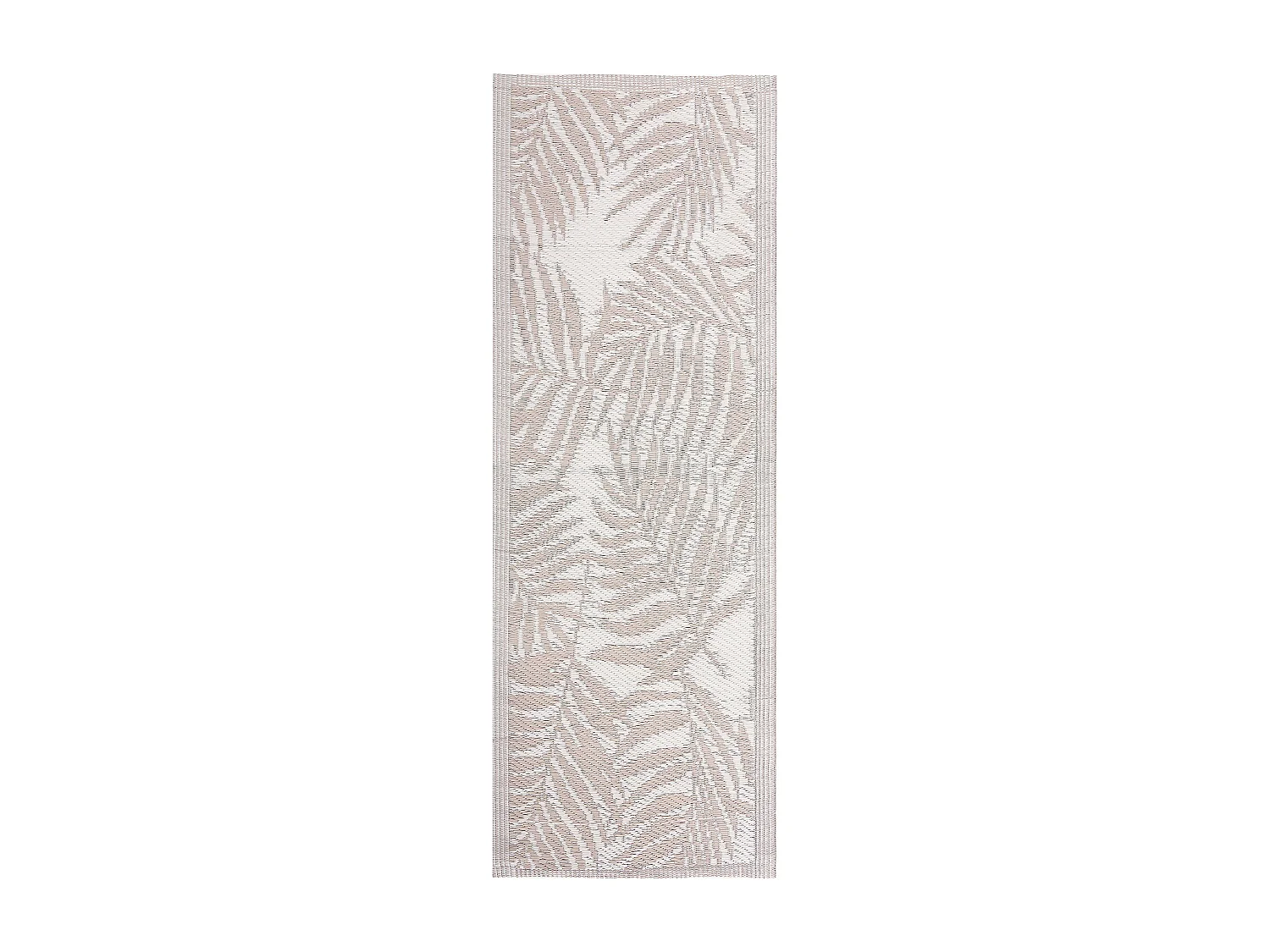 Tapis extérieur beige au motif feuilles de palmier 60 x 105 cm KOTA