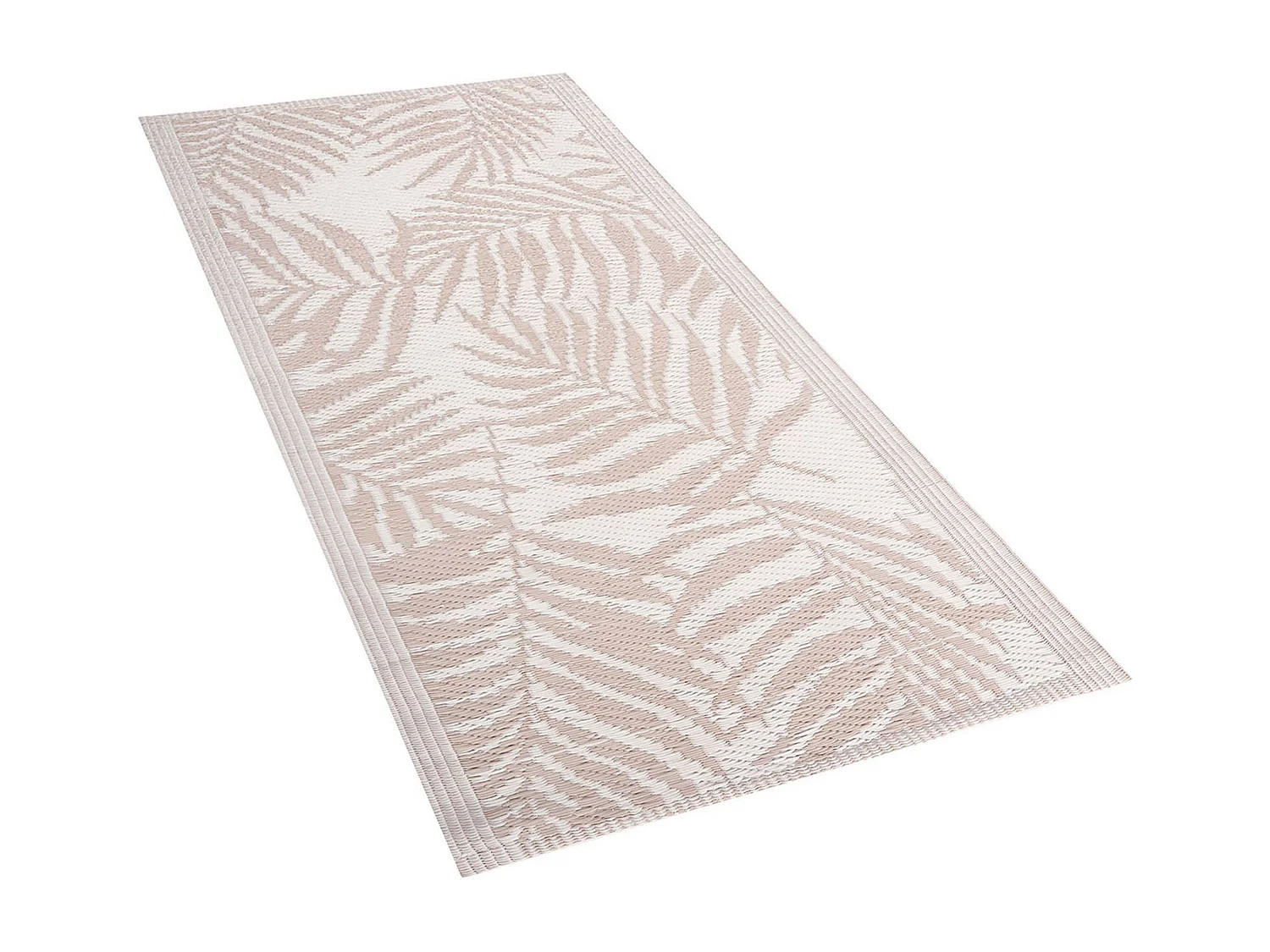 Tapis extérieur beige au motif feuilles de palmier 60 x 105 cm KOTA