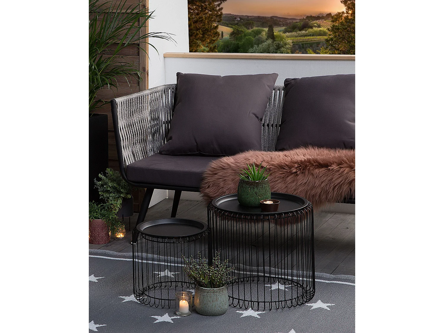 Tapis d'extérieur LATUR Gris foncé 120 x 180 cm