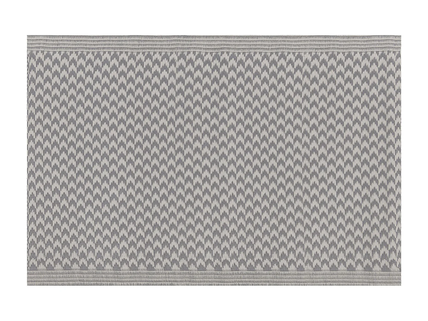 Rechteckiger Outdoor-Teppich in Grau mit modernem Zackenmuster 60x90 cm Mango