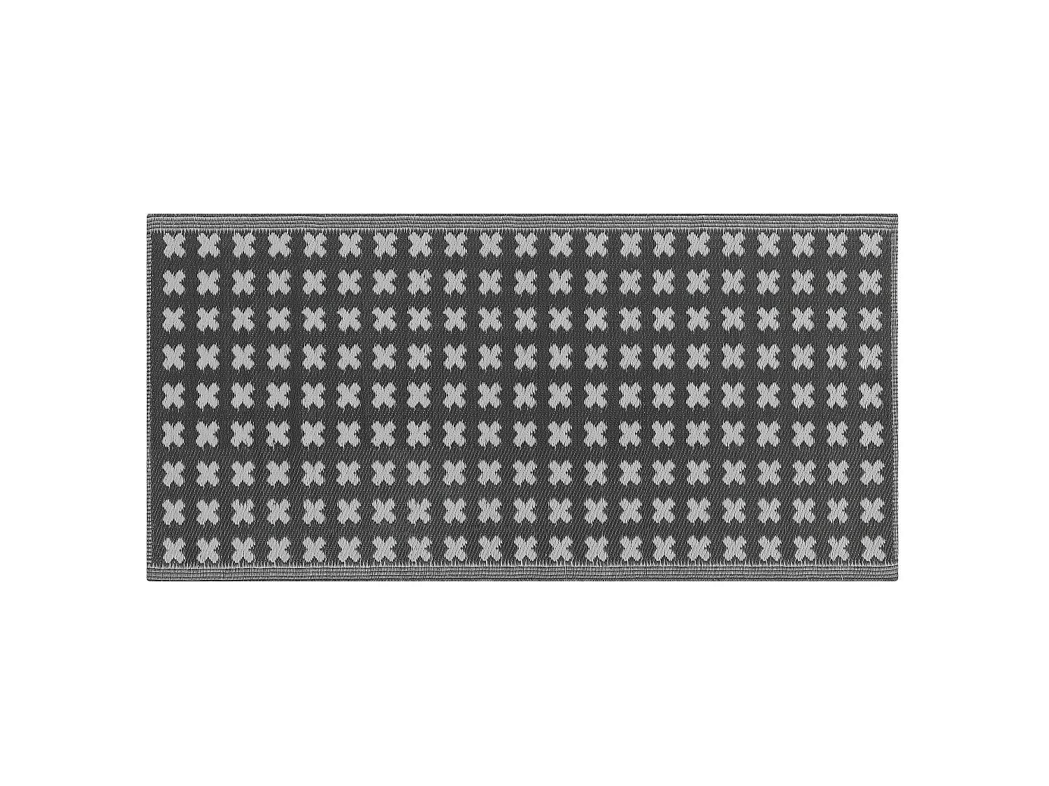 Rechteckiger Outdoor-Teppich in Schwarz mit modernem Muster 90x180 cm Rohtak
