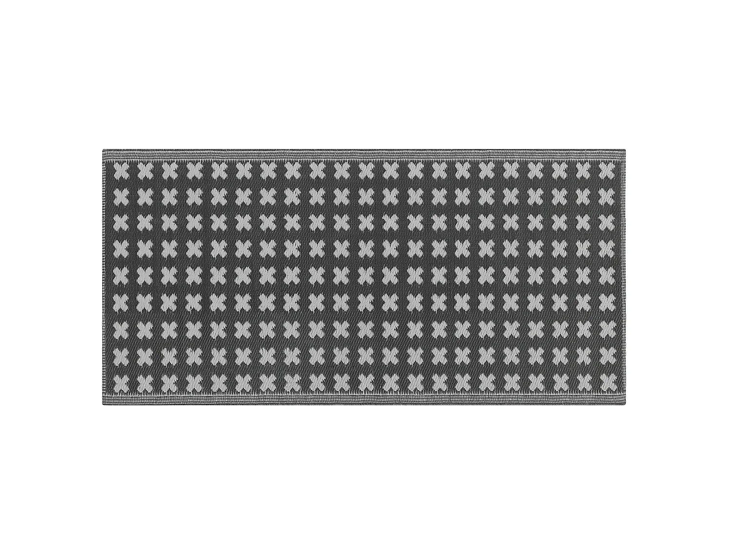 Rechteckiger Outdoor-Teppich in Schwarz mit modernem Muster 90x180 cm Rohtak