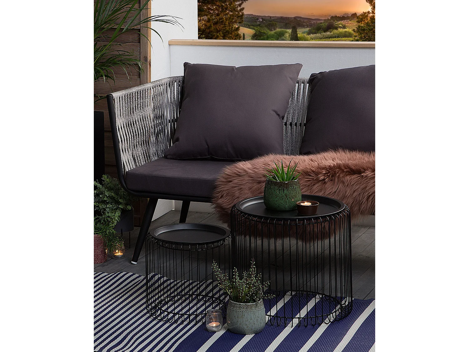 Outdoor Rug HALDIA Navy Blue 90 x 180 cm