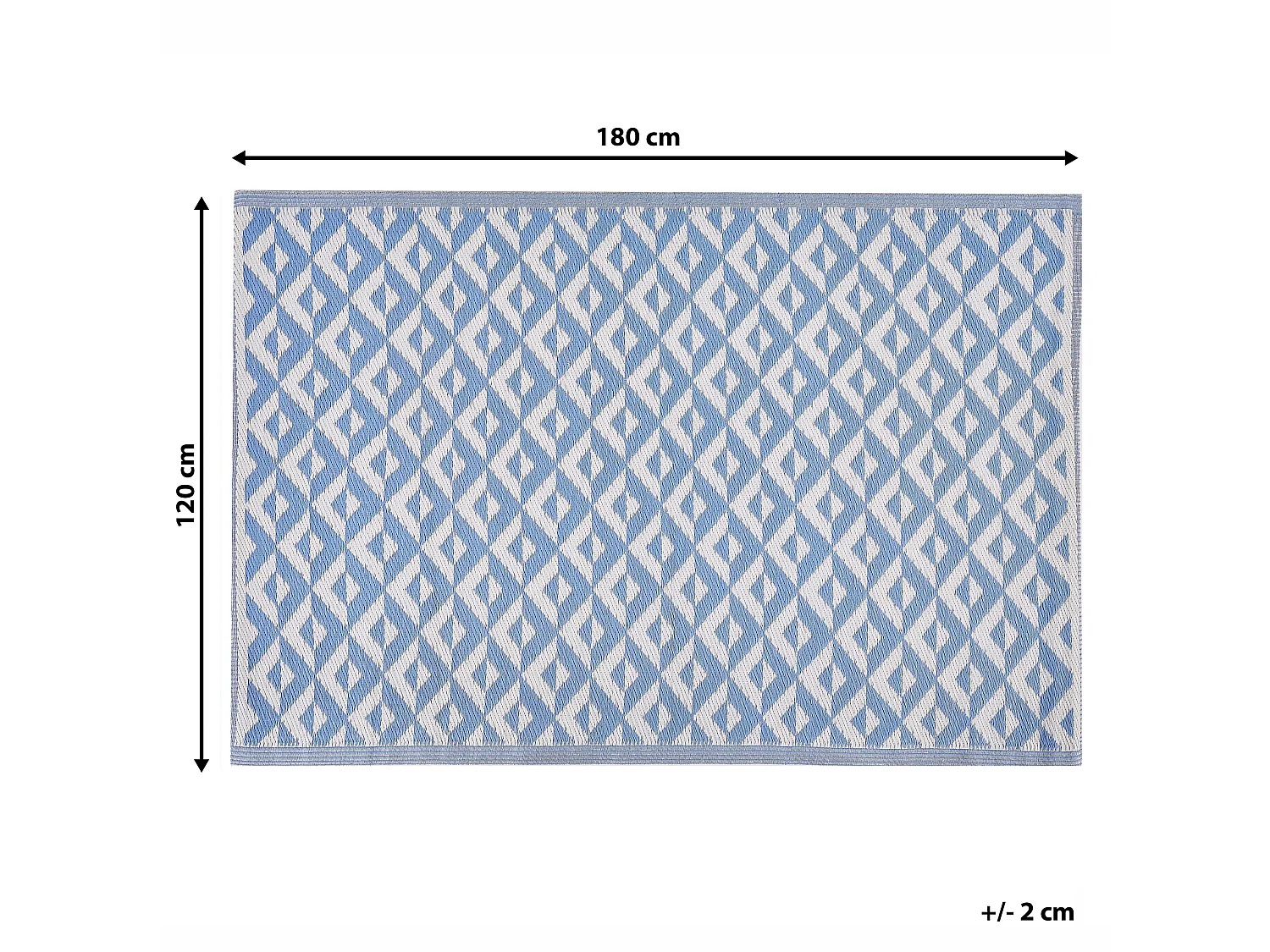 Tapis extérieur au motif géométrique bleu 120 x 180 cm BIHAR