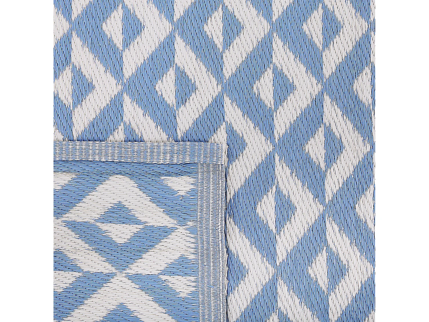 Tapis extérieur au motif géométrique bleu 120 x 180 cm BIHAR
