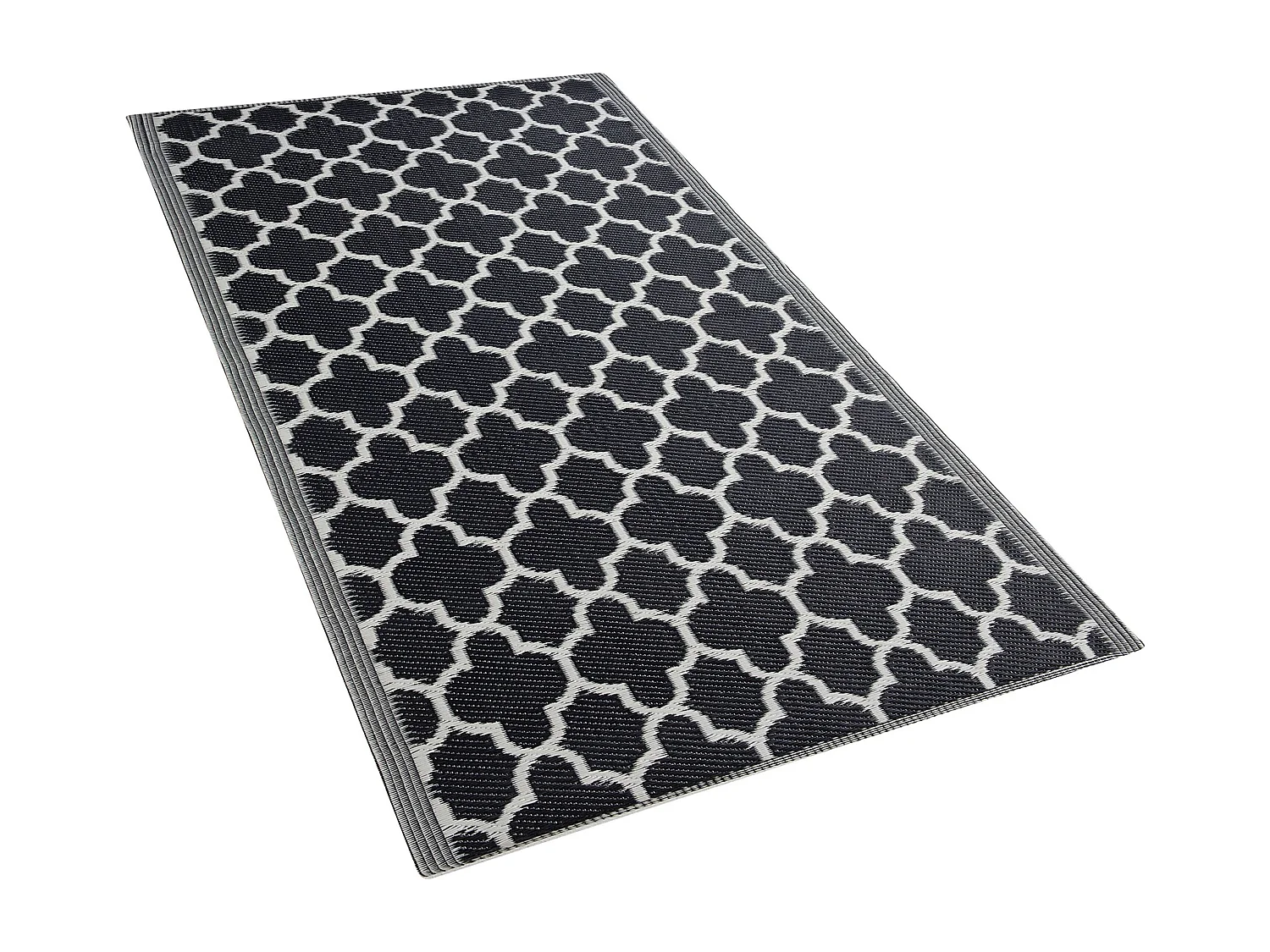 Vloerkleed polypropyleen zwart 90x180 cm SURAT