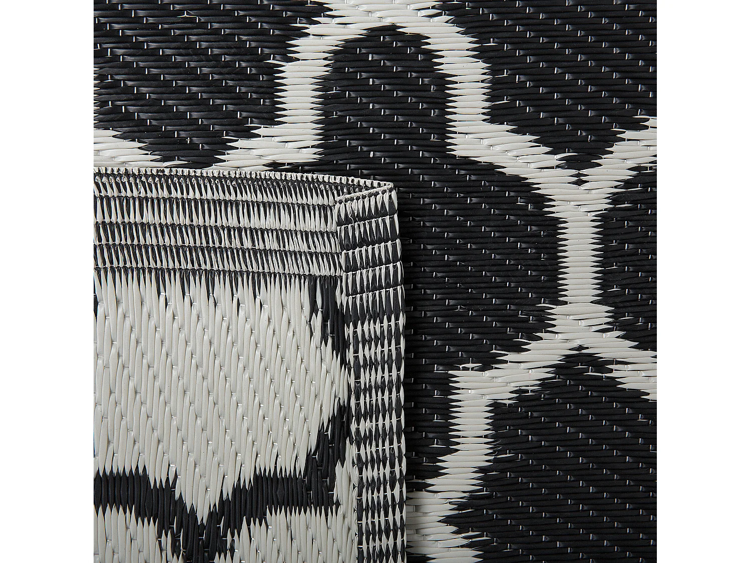 Vloerkleed polypropyleen zwart 90x180 cm SURAT