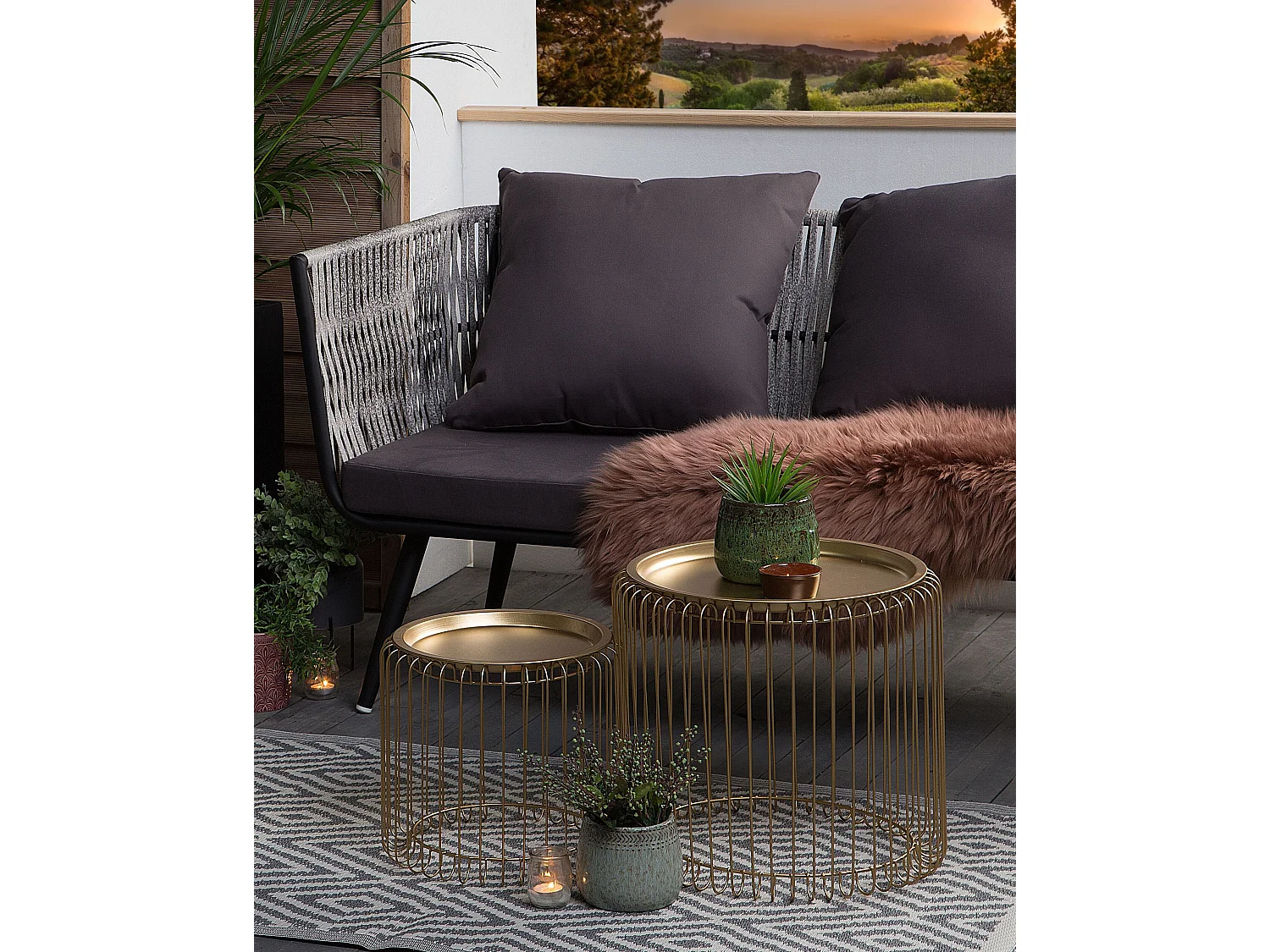 Tapis d'extérieur SIKAR Gris clair 90 x 150 cm