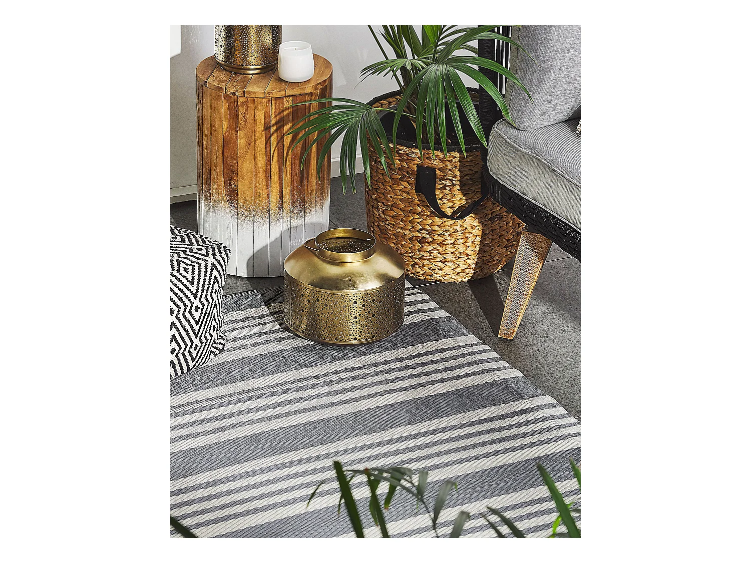 Alfombra de exterior DELHI 120 x 180 cm Gris