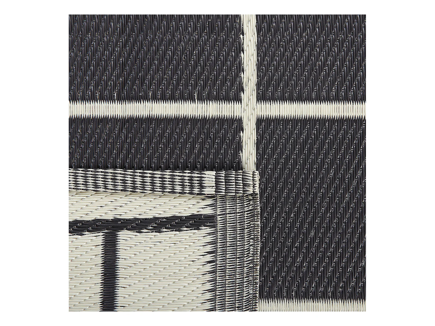 Tapis d'extérieur RAMPUR Noir 120 x 180 cm