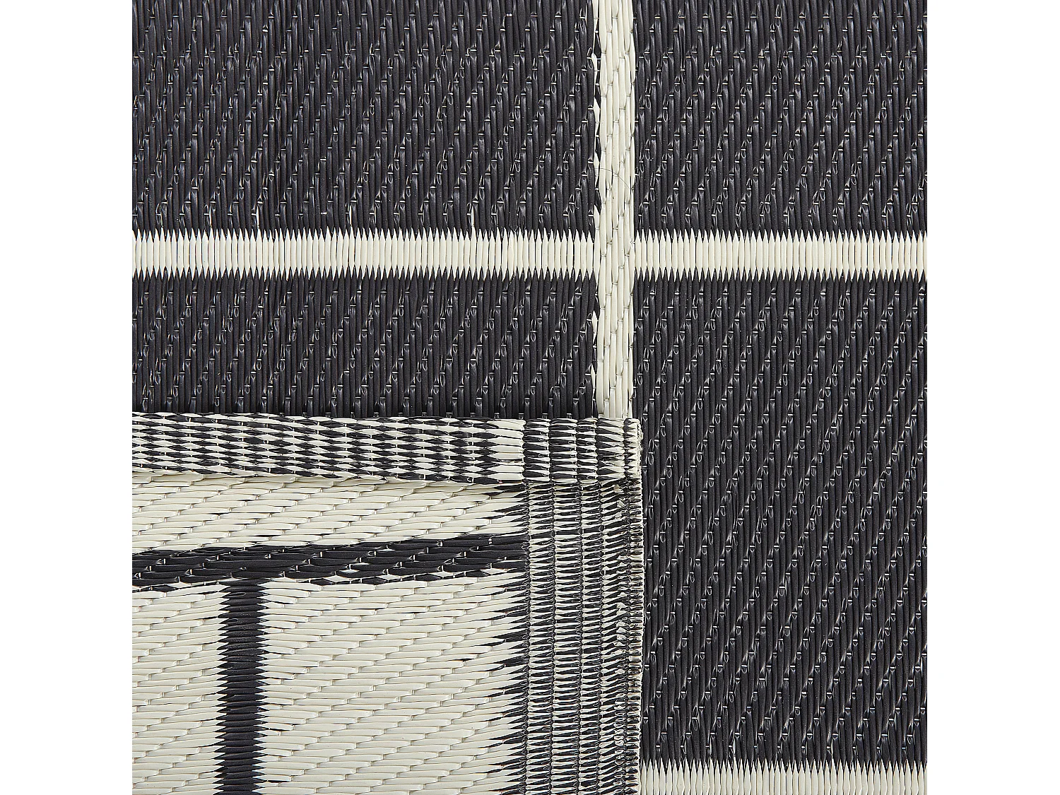 Tapis d'extérieur RAMPUR Noir 120 x 180 cm