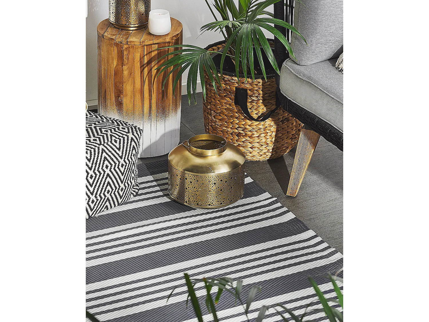 Tapis d'extérieur DELHI Noir 120 x 180 cm