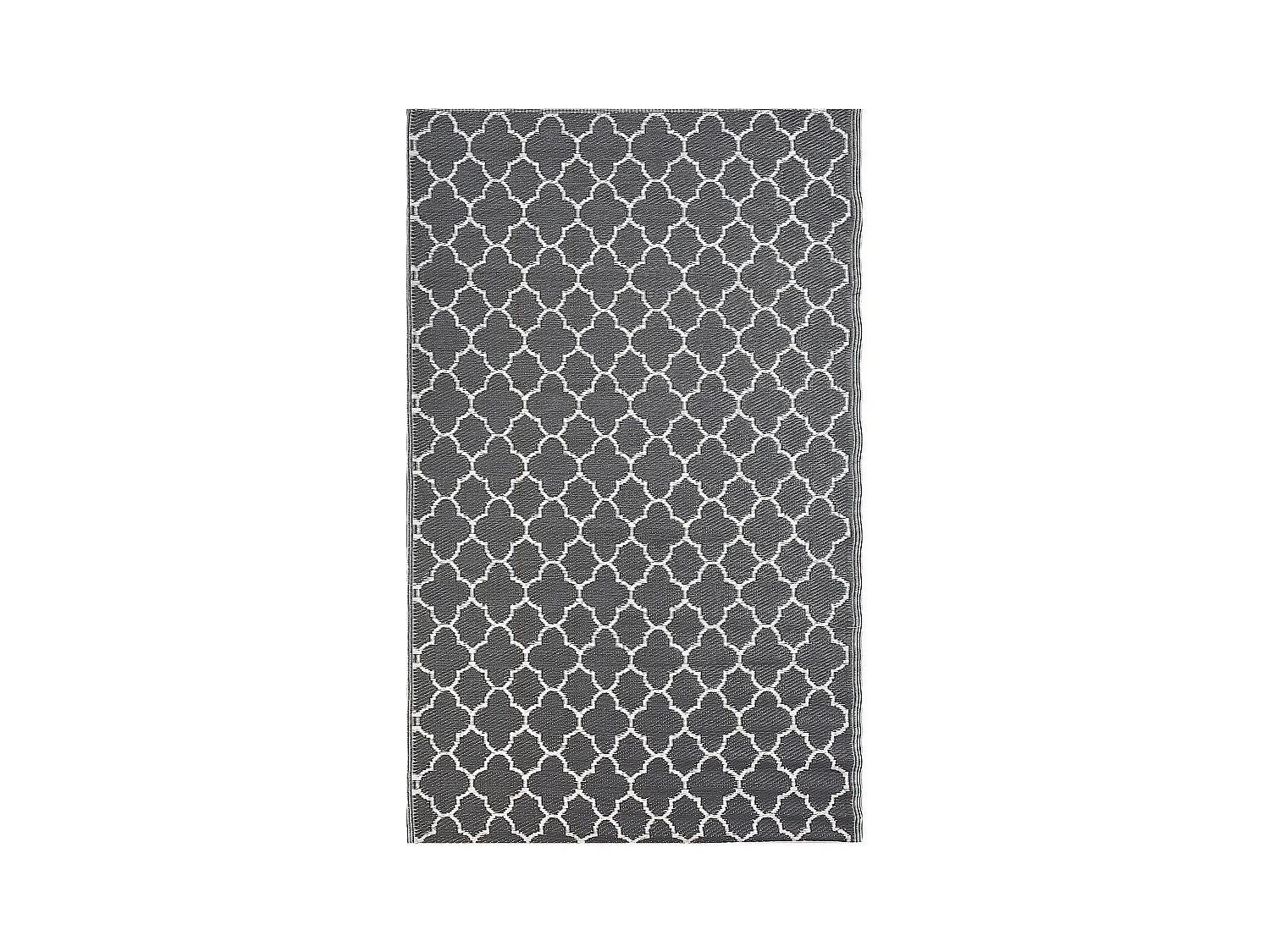 Outdoor Teppich grau 120x180 cm Kunststoffmatte marokkanisches Muster Surat