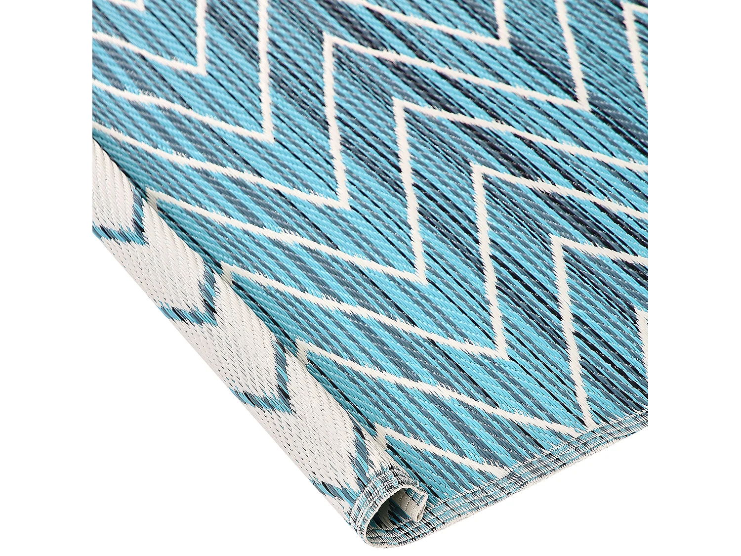 Outdoor Teppich Blau 120 x 180 cm Zickzackmuster Balotra
