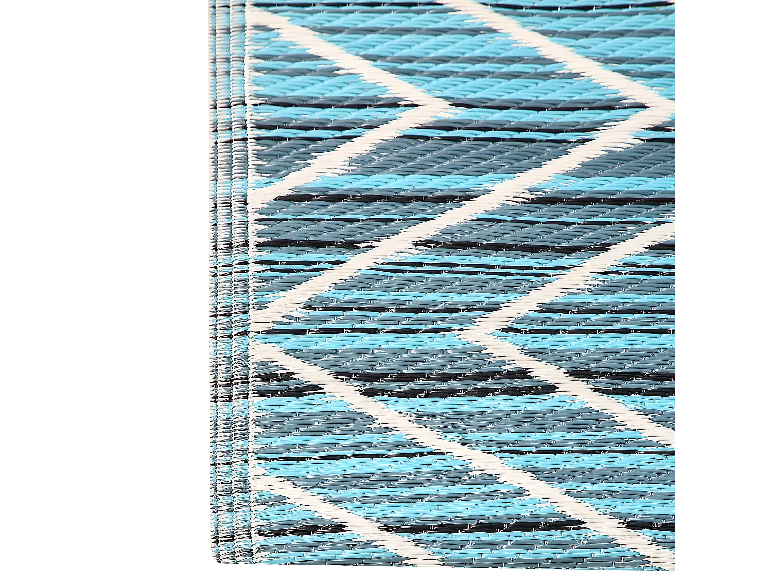 Outdoor Teppich Blau 120 x 180 cm Zickzackmuster Balotra