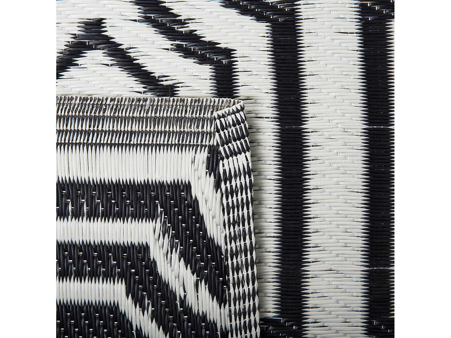 Tapis d'extérieur BIDAR Noir 90 x 180 cm Réversible